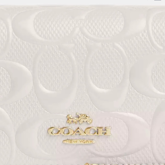 Coach Mini Wallet On A Chain In Signature Leather color gold/chalk - Picture 8 of 8